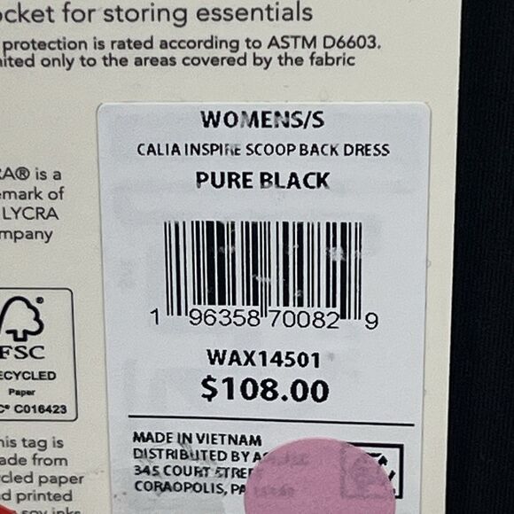 Small Calia Bodysuit Dress Mini Shift Black Inspire Scoop Back Built In Pockets - Picture 3 of 3